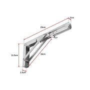 2x 10" Stainless Steel Folding Table Bracket Shelf Bench 50kg Load Heavy Duty V63-836661