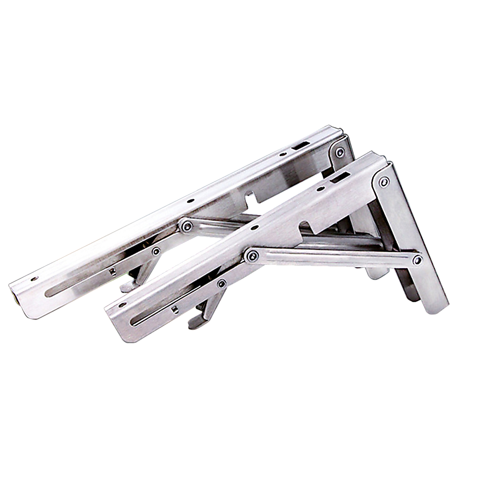 2x 20" Stainless Steel Folding Table Bracket Shelf Bench 50kg Load Heavy Duty V63-836671