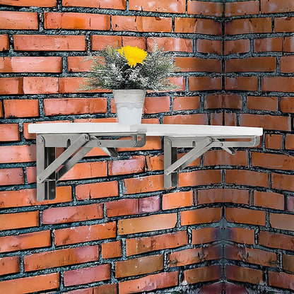2x 20" Stainless Steel Folding Table Bracket Shelf Bench 50kg Load Heavy Duty V63-836671