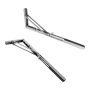2x 20" Stainless Steel Folding Table Bracket Shelf Bench 50kg Load Heavy Duty V63-836671