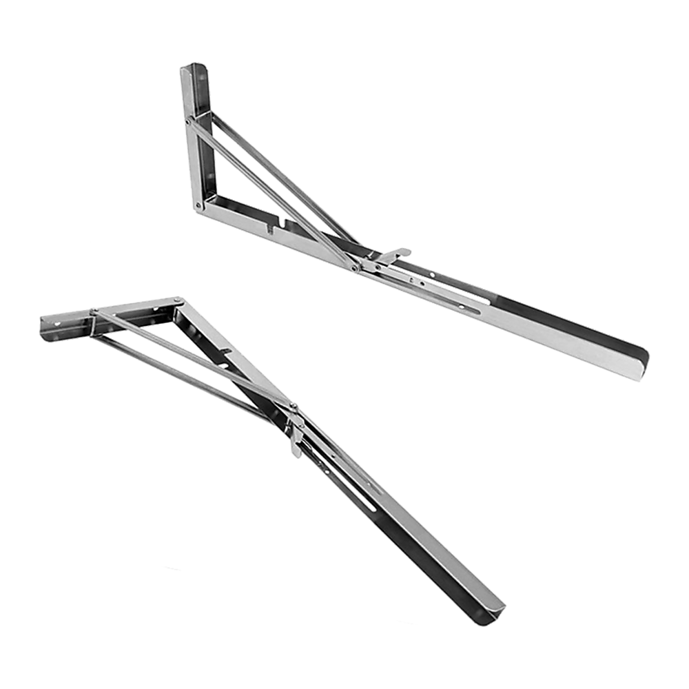 2x 20" Stainless Steel Folding Table Bracket Shelf Bench 50kg Load Heavy Duty V63-836671