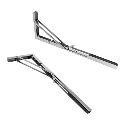 2x 20" Stainless Steel Folding Table Bracket Shelf Bench 50kg Load Heavy Duty V63-836671