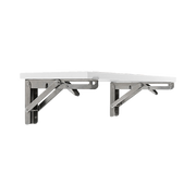 2x 20" Stainless Steel Folding Table Bracket Shelf Bench 50kg Load Heavy Duty V63-836671