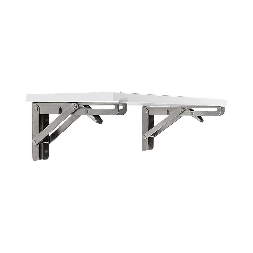 2x 20" Stainless Steel Folding Table Bracket Shelf Bench 50kg Load Heavy Duty V63-836671