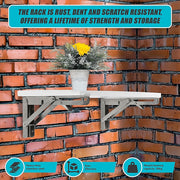 2x 20" Stainless Steel Folding Table Bracket Shelf Bench 50kg Load Heavy Duty V63-836671