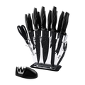 Kitchen 17 Piece Knife Set with Block and Sharpener Chef Knives V63-836691
