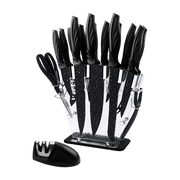 Kitchen 17 Piece Knife Set with Block and Sharpener Chef Knives V63-836691