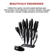 Kitchen 17 Piece Knife Set with Block and Sharpener Chef Knives V63-836691
