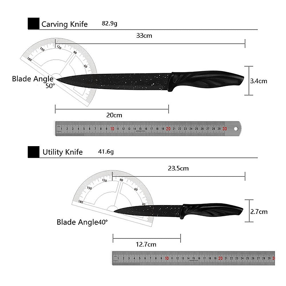 Kitchen 17 Piece Knife Set with Block and Sharpener Chef Knives V63-836691