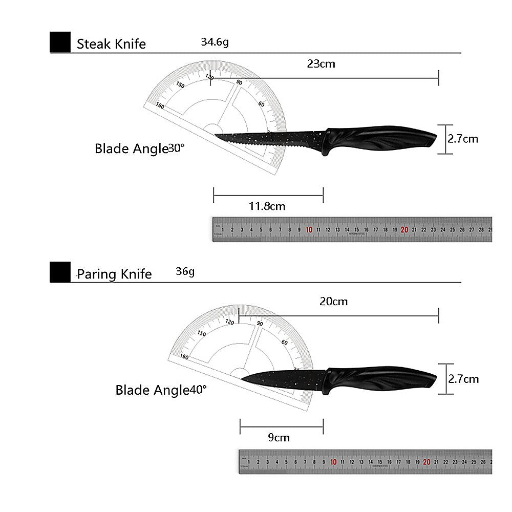Kitchen 17 Piece Knife Set with Block and Sharpener Chef Knives V63-836691