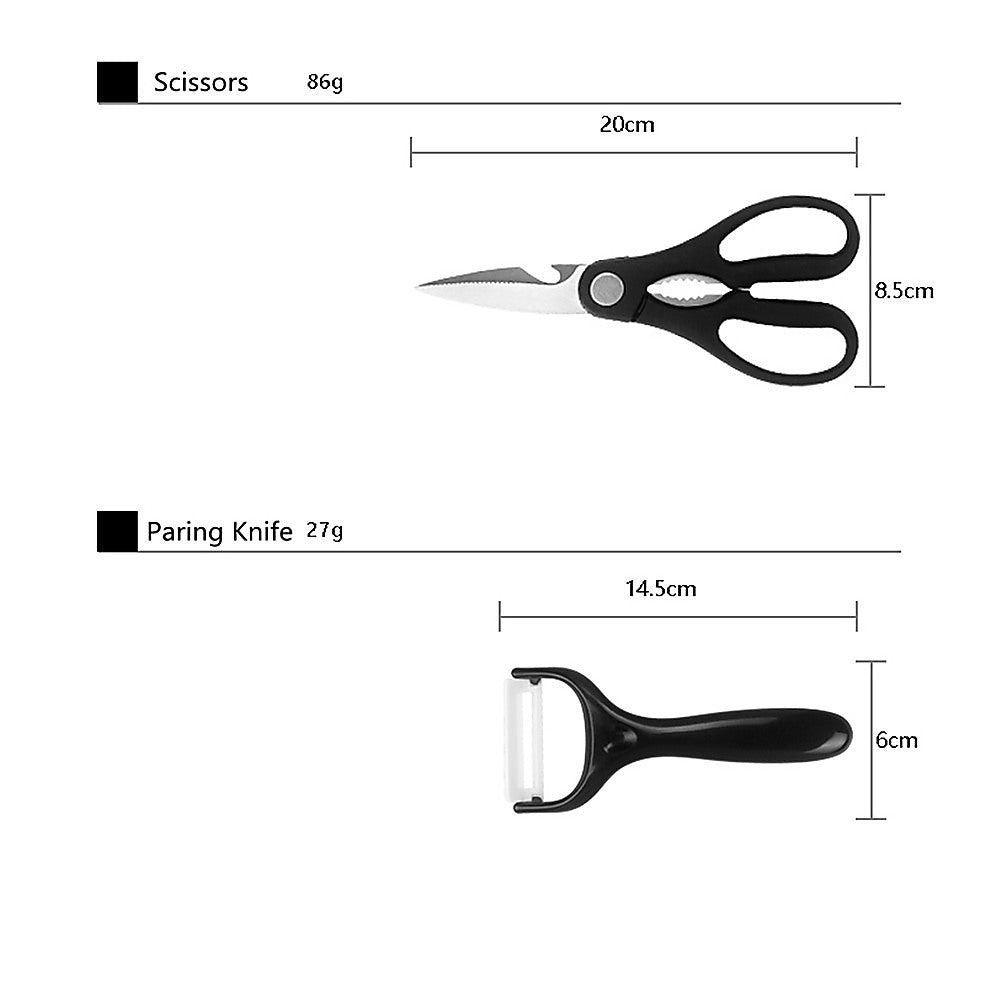 Kitchen 17 Piece Knife Set with Block and Sharpener Chef Knives V63-836691
