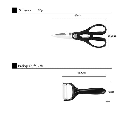 Kitchen 17 Piece Knife Set with Block and Sharpener Chef Knives V63-836691