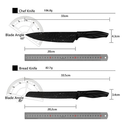 Kitchen 17 Piece Knife Set with Block and Sharpener Chef Knives V63-836691