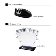 Kitchen 17 Piece Knife Set with Block and Sharpener Chef Knives V63-836691