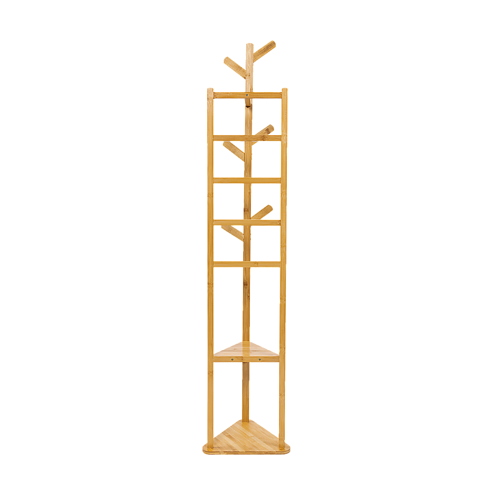 Clothes Coat Rack Garment Stand Shelf Wooden Tree Hanger Bag Hat Hook Holder V63-836771