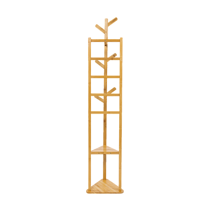 Clothes Coat Rack Garment Stand Shelf Wooden Tree Hanger Bag Hat Hook Holder V63-836771