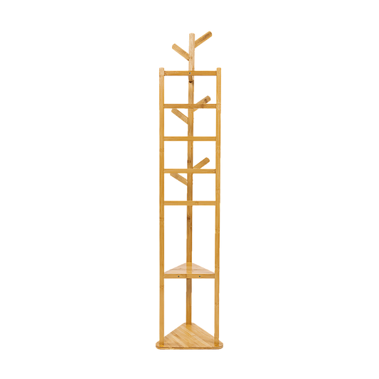 Clothes Coat Rack Garment Stand Shelf Wooden Tree Hanger Bag Hat Hook Holder V63-836771
