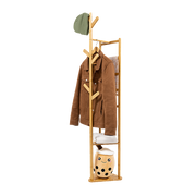 Clothes Coat Rack Garment Stand Shelf Wooden Tree Hanger Bag Hat Hook Holder V63-836771