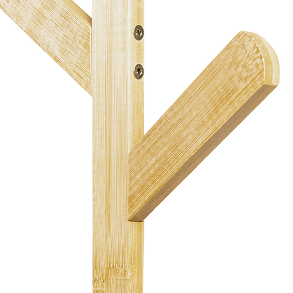 Clothes Coat Rack Garment Stand Shelf Wooden Tree Hanger Bag Hat Hook Holder V63-836771