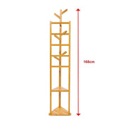 Clothes Coat Rack Garment Stand Shelf Wooden Tree Hanger Bag Hat Hook Holder V63-836771