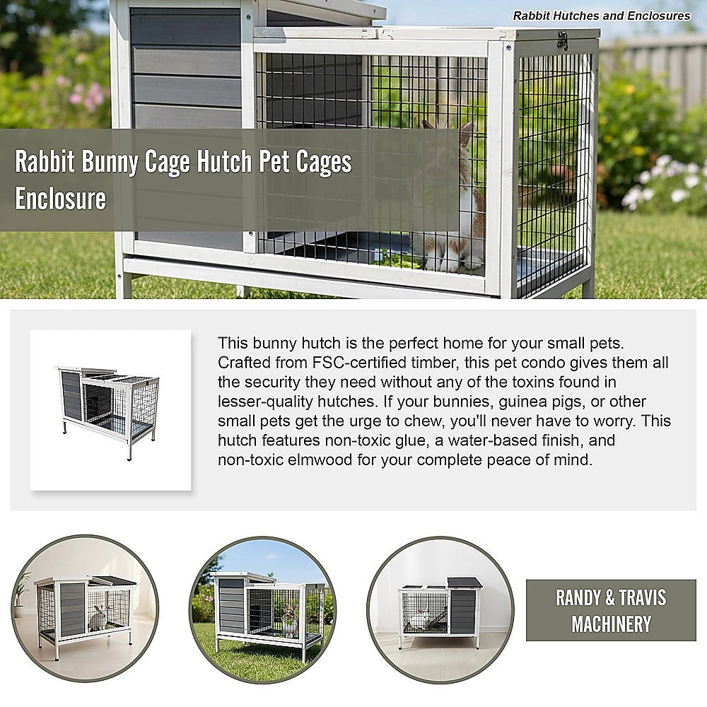 Rabbit Bunny Cage Hutch Pet Cages Enclosure V63-836811