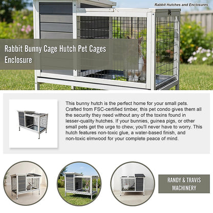 Rabbit Bunny Cage Hutch Pet Cages Enclosure V63-836811