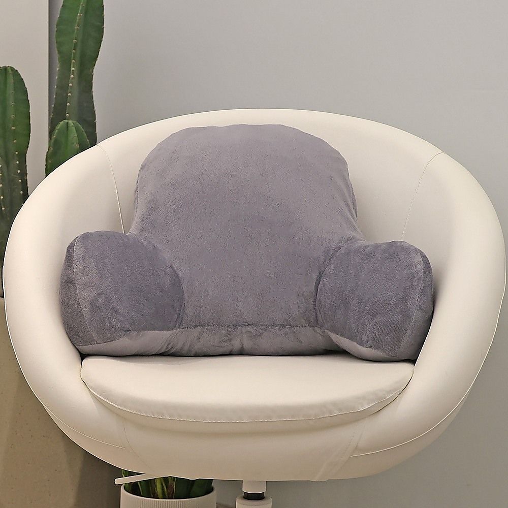 52cm Reading Pillow Back Rest Lumbar Support Arm Seat Cushion Lounger In Dark Grey For Comfortable Relaxation V63-836921
