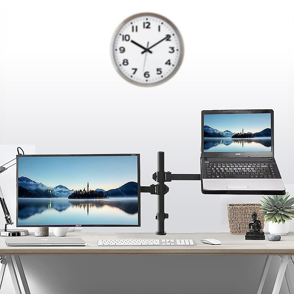 Monitor Mount & Laptop and Tablet Shelf Stands Holders Adjustable Workspace Arm V63-836931