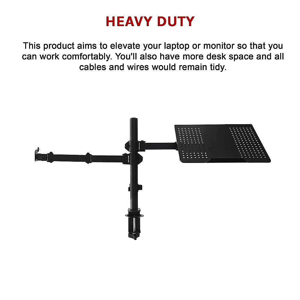 Monitor Mount & Laptop and Tablet Shelf Stands Holders Adjustable Workspace Arm V63-836931