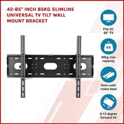 42-85" Inch 85kg Slimline Universal TV Tilt Wall Mount Bracket V63-836941