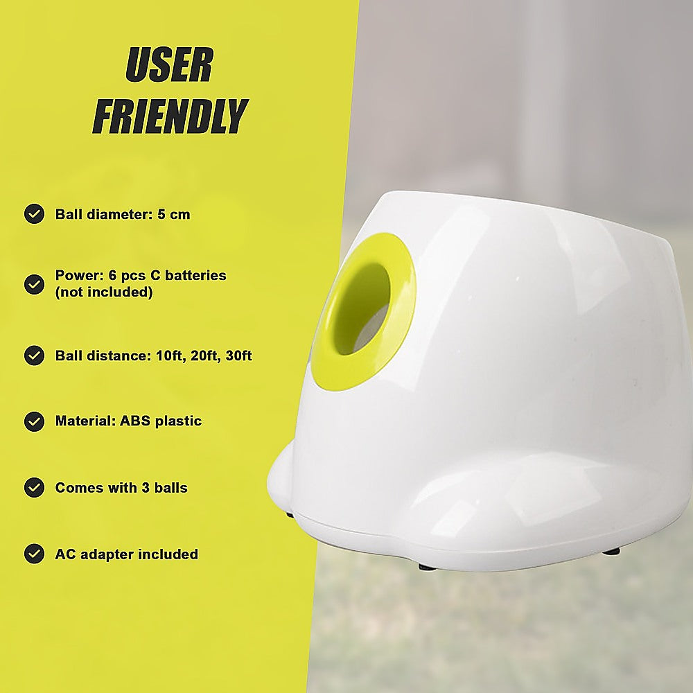 Dog Ball Launcher Thrower Automatic Tennis Fetch Throwing Machine 3 Balls V63-836951