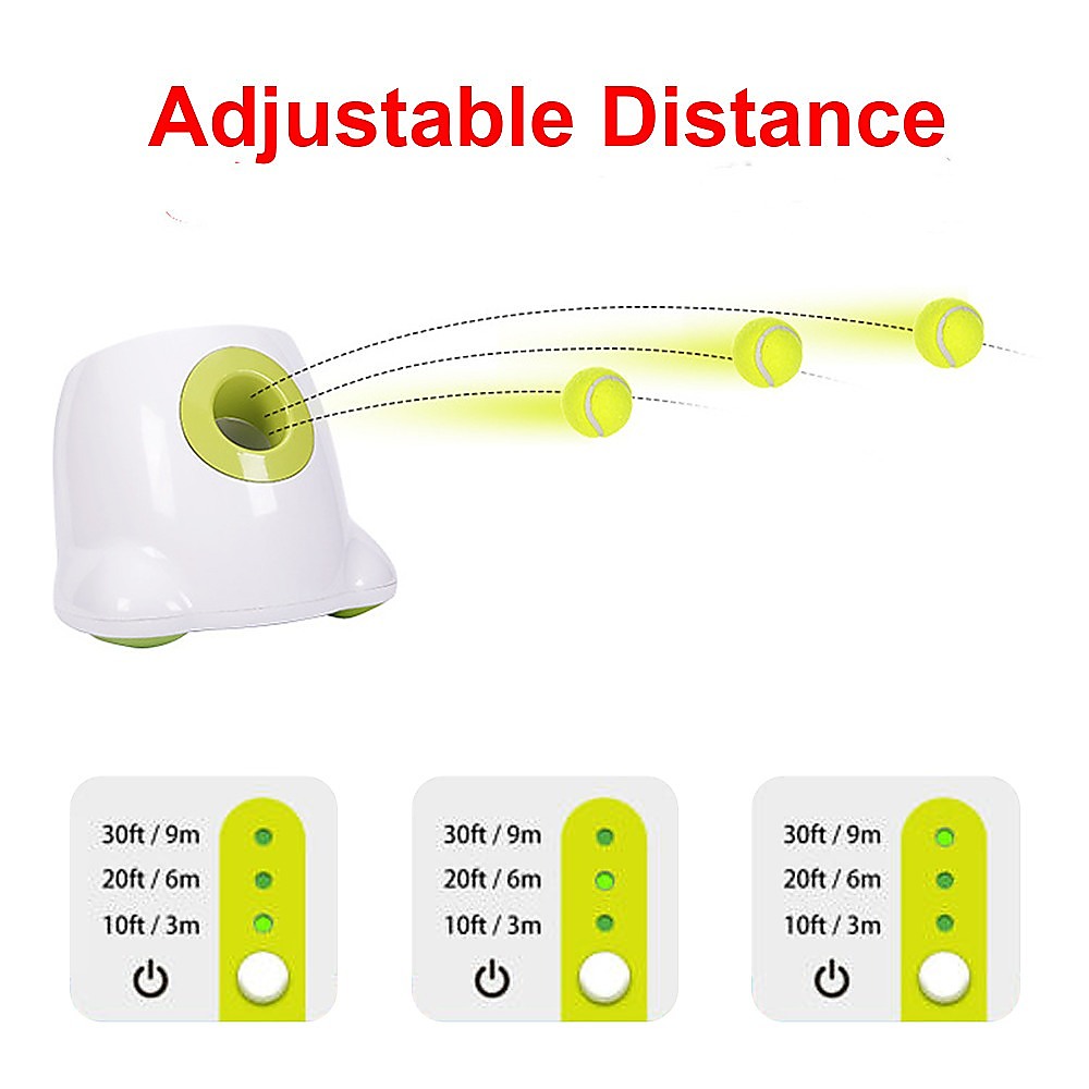 Dog Ball Launcher Thrower Automatic Tennis Fetch Throwing Machine 3 Balls V63-836951
