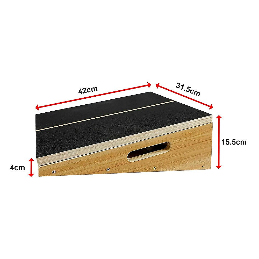 Wooden Slant Exercise Board With Adjustable Incline And Non-Slip Surface V63-836991