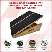 Wooden Slant Exercise Board With Adjustable Incline And Non-Slip Surface V63-836991