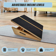 Wooden Slant Exercise Board With Adjustable Incline And Non-Slip Surface V63-836991