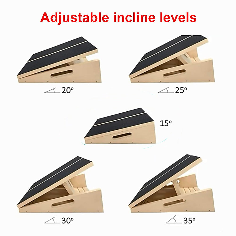 Wooden Slant Exercise Board With Adjustable Incline And Non-Slip Surface V63-836991