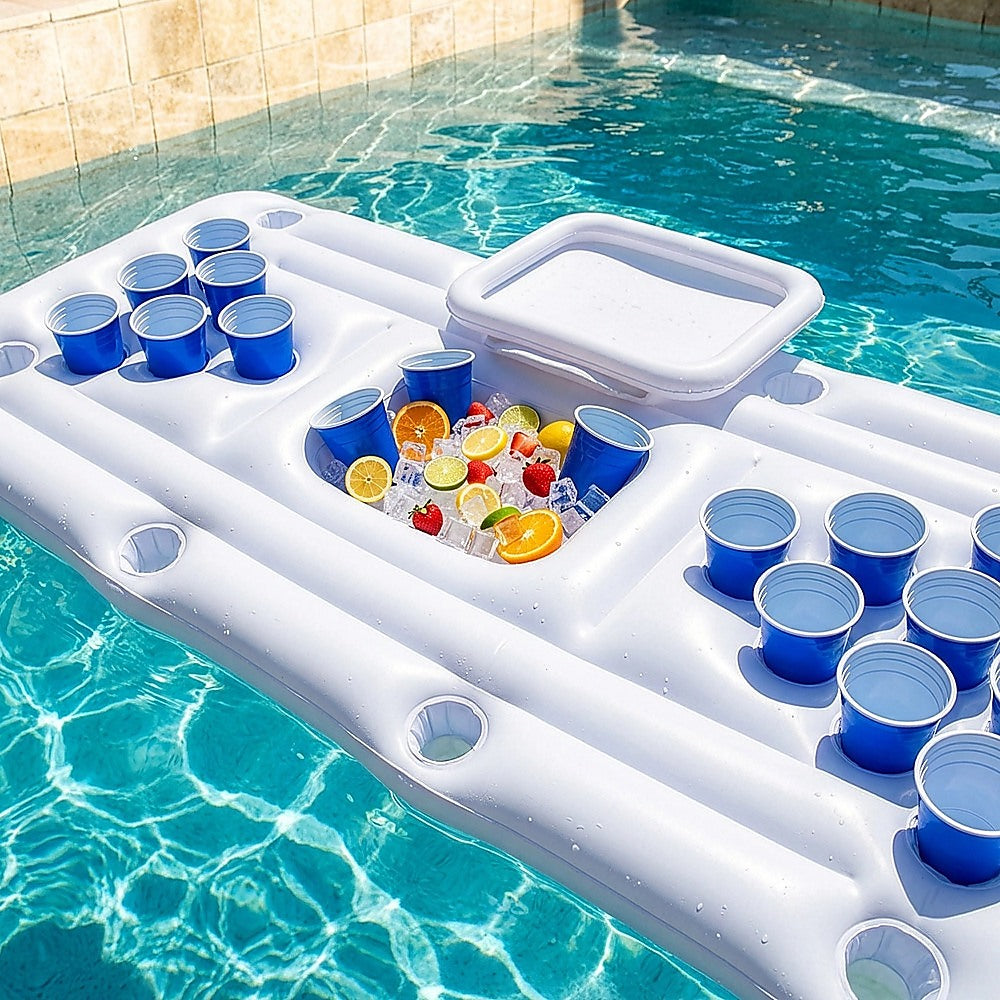 Big PVC Inflatable Beer Pong Raft Floating Pool Party Pong Game Table Lounge Toy V63-837011