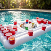 Big PVC Inflatable Beer Pong Raft Floating Pool Party Pong Game Table Lounge Toy V63-837011