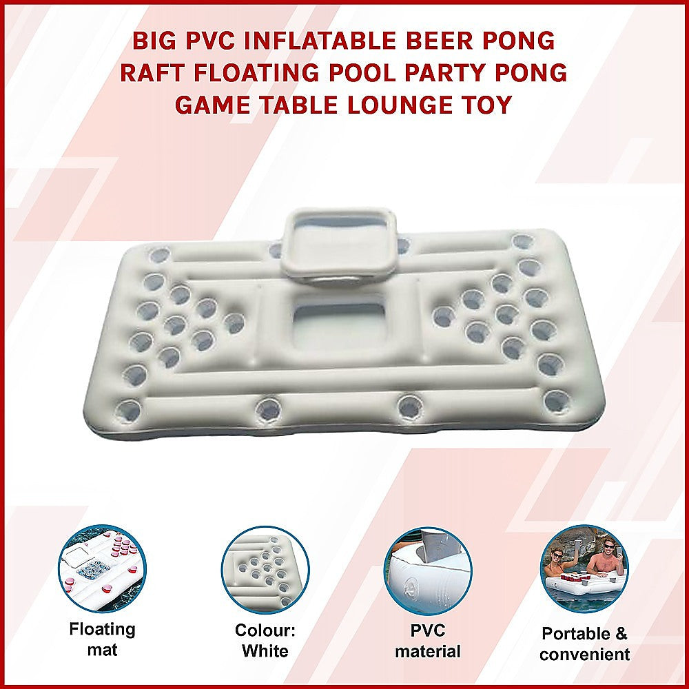 Big PVC Inflatable Beer Pong Raft Floating Pool Party Pong Game Table Lounge Toy V63-837011