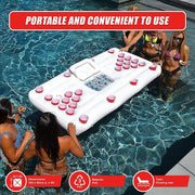 Big PVC Inflatable Beer Pong Raft Floating Pool Party Pong Game Table Lounge Toy V63-837011