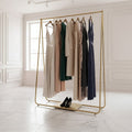 Gold Clothing Retail Shop Commercial Garment Display Rack V63-837021