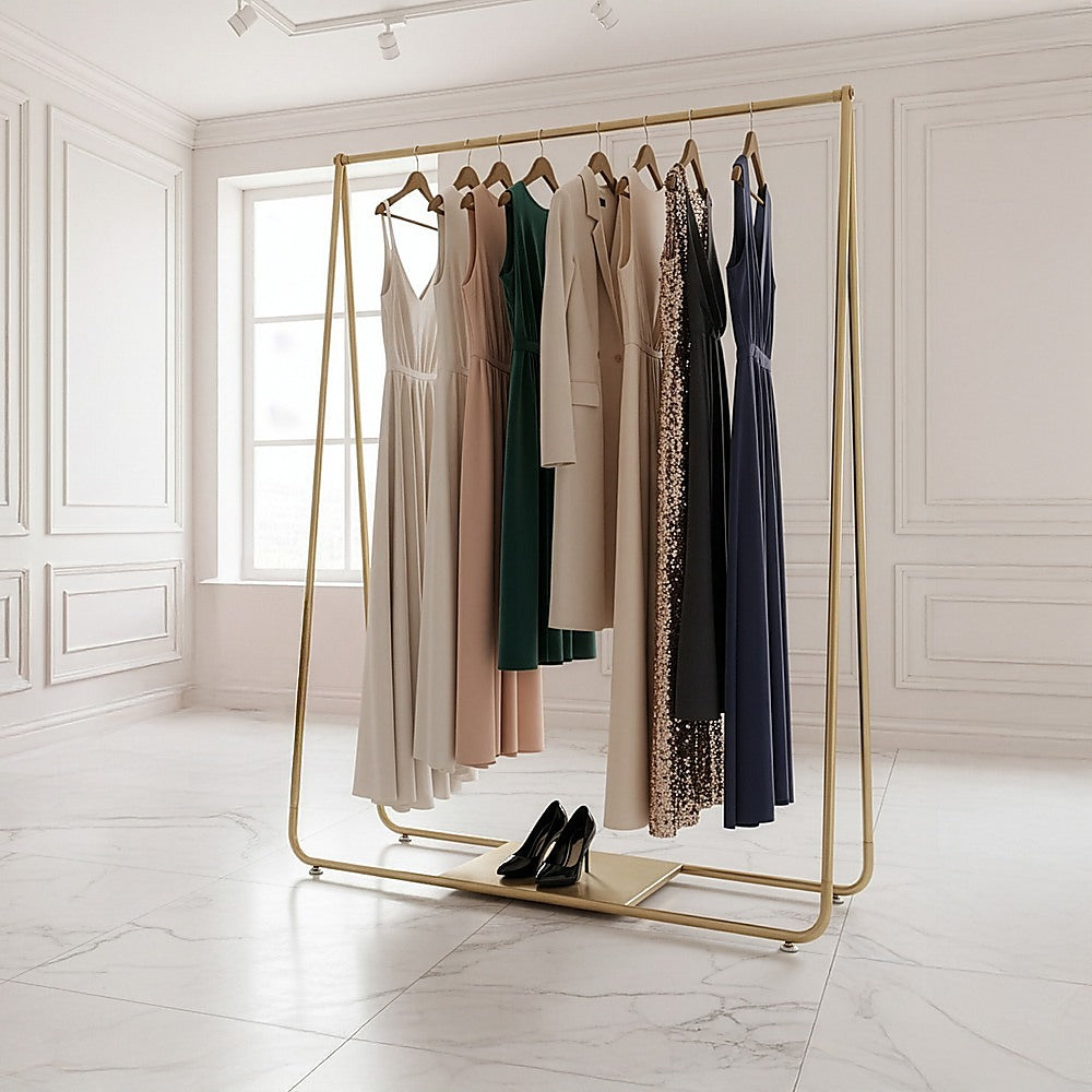 Gold Clothing Retail Shop Commercial Garment Display Rack V63-837021
