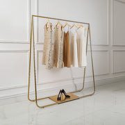 Gold Clothing Retail Shop Commercial Garment Display Rack V63-837021