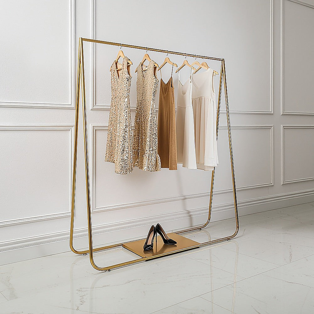 Gold Clothing Retail Shop Commercial Garment Display Rack V63-837021
