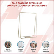 Gold Clothing Retail Shop Commercial Garment Display Rack V63-837021