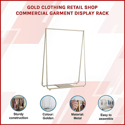Gold Clothing Retail Shop Commercial Garment Display Rack V63-837021