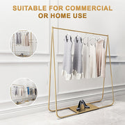 Gold Clothing Retail Shop Commercial Garment Display Rack V63-837021