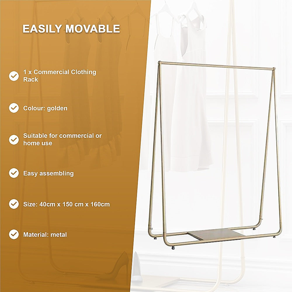 Gold Clothing Retail Shop Commercial Garment Display Rack V63-837021