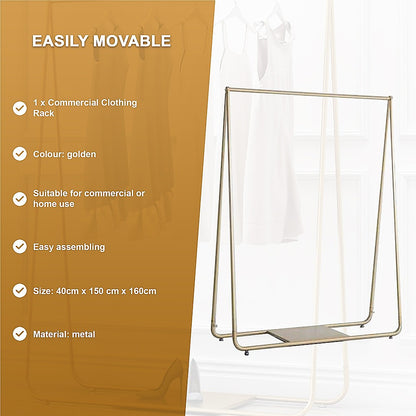 Gold Clothing Retail Shop Commercial Garment Display Rack V63-837021