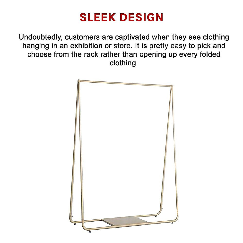Gold Clothing Retail Shop Commercial Garment Display Rack V63-837021